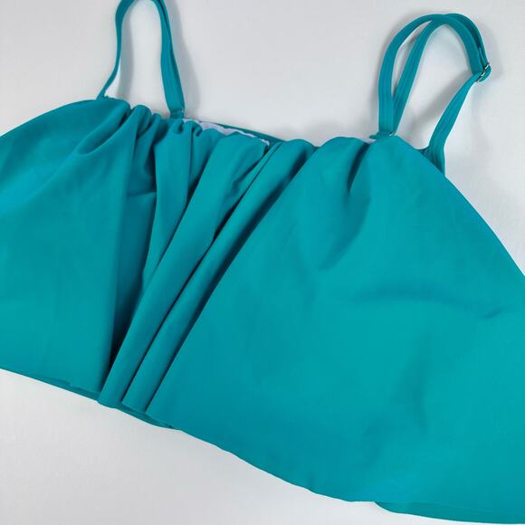 Cupshe Women's  Falbala Bikini XXL Teal ruffled top adjustable straps - Picture 8 of 13